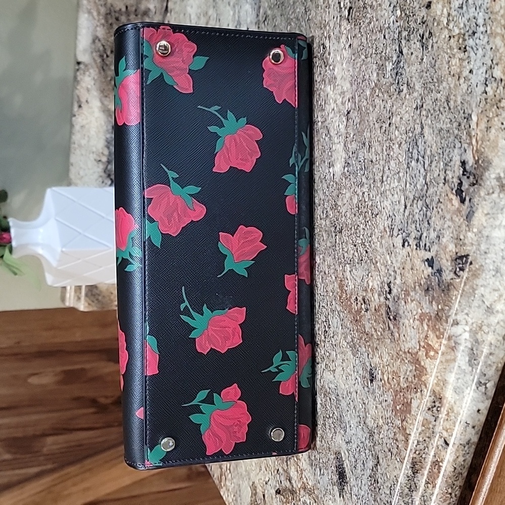 KATE SPADE NEW YORK Madison Rose Toss Printed Medium Satchel W/ Matching Wallet - Picture 8 of 10